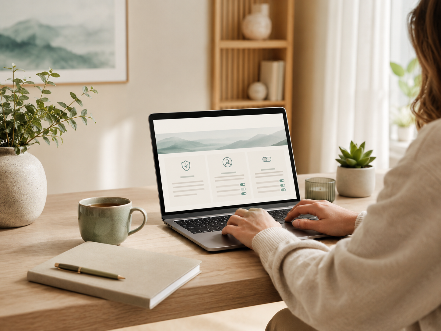 Persona Revisando Preferencias De Privacidad Y Cookies En Una Plataforma De Terapia Online